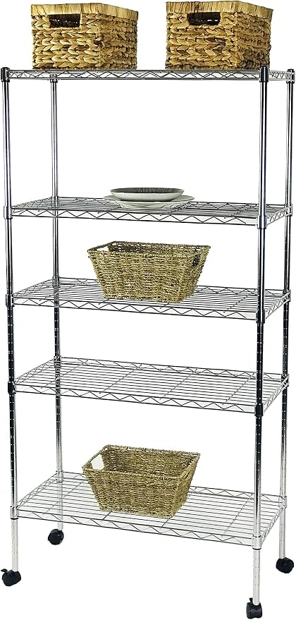 Displays By Jack 5 Tier Heavy Duty Wire Shelving Unit Storage Rack by DisplaysByJack