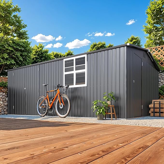 AECOJOY 16' x 12' Outdoor Storage Shed, Large Metal Sheds & Outdoor Storage - Image 2