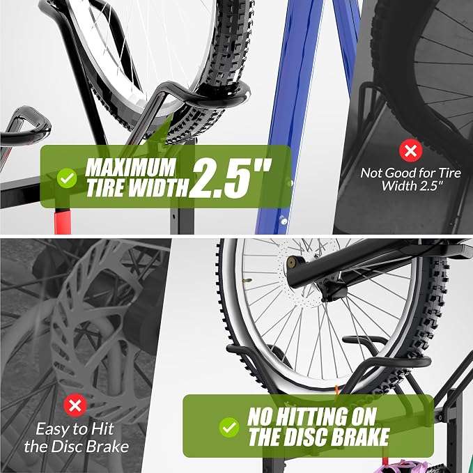 5 Bikes Floor Stand, Adjustable Bicycle Parking Rack - Image 6