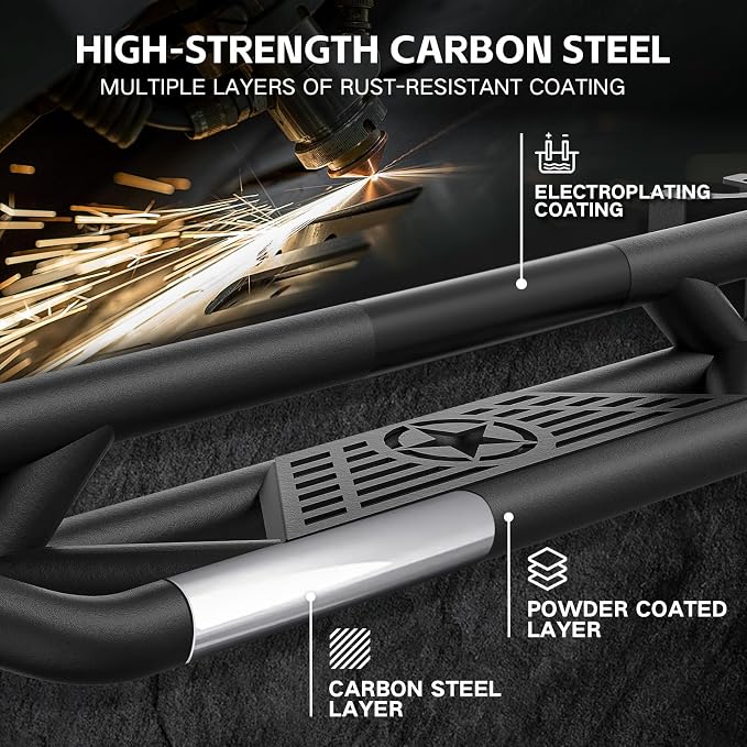 for Jeep JK Running Boards Drop Side Steps Compatible - Image 4