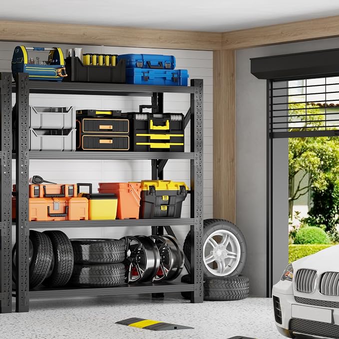 5000LBS Garage Shelving 59" W Garage Shelving Heavy Duty 4-Tier Metal Storage - Image 2