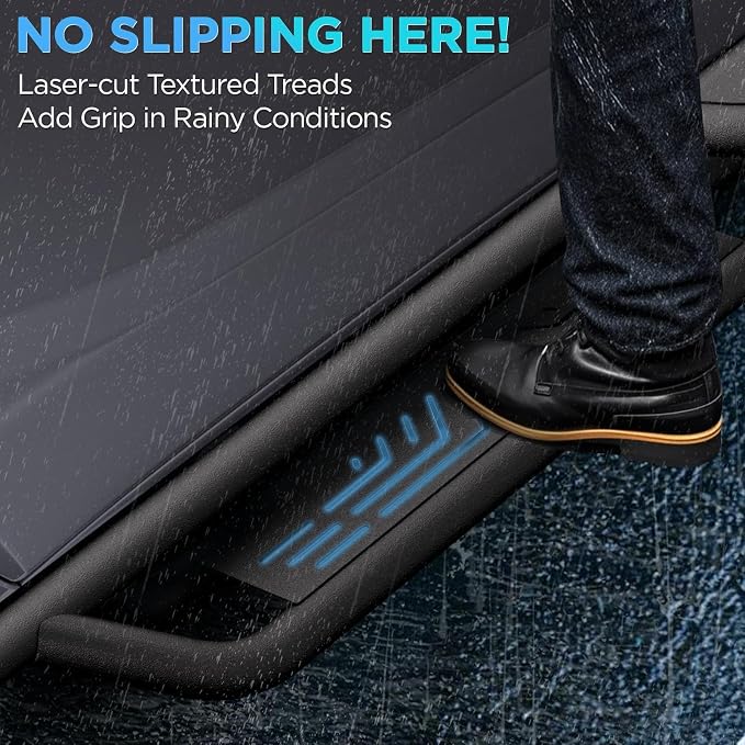 Running Boards Compatible with 2007-2018 Jeep Wrangle JK 4 Doors, Carbon Steel - Image 5