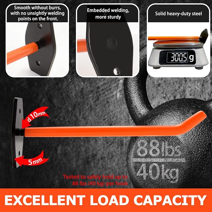8 PCS Garage Hooks Heavy Duty Wall Mount, Tire Storage System - Image 3