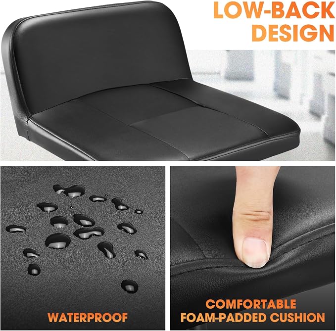 DNA MOTORING Rolling Padded Seat Adjustable Height Seat 330lbs Capacity Rolling - Image 4