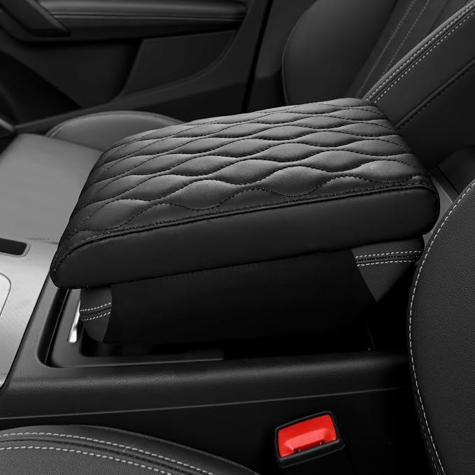 Car Center Console Cover pad PU Leather, Vehicle Arm Rest Cushion Protector by -----------------