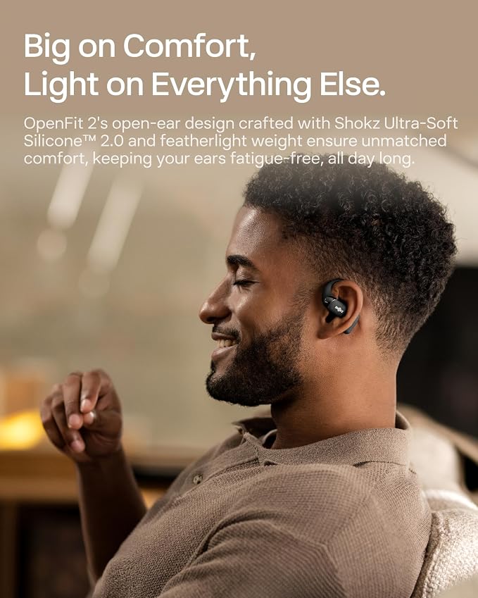 SHOKZ New OpenFit 2 Open-Ear Headphones, True Wireless Bluetooth Earphones - Image 5