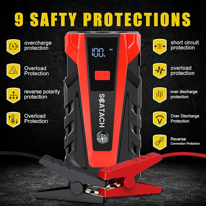 Scatach 011 5000A Car Battery Jump Starter, 12V Jump Starter Battery Pack - Image 2