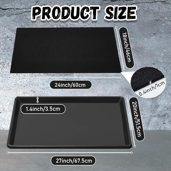 Uiifan 1 Set 27'' x 20''x 1.4'' Oil Drain Drip Pan - Image 2