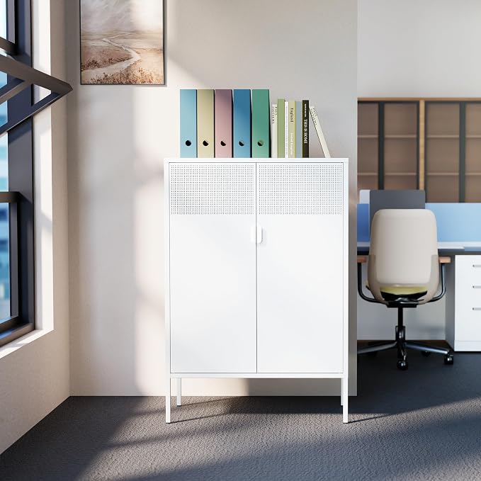2 Mesh Door Metal Storage Cabinet - Image 5