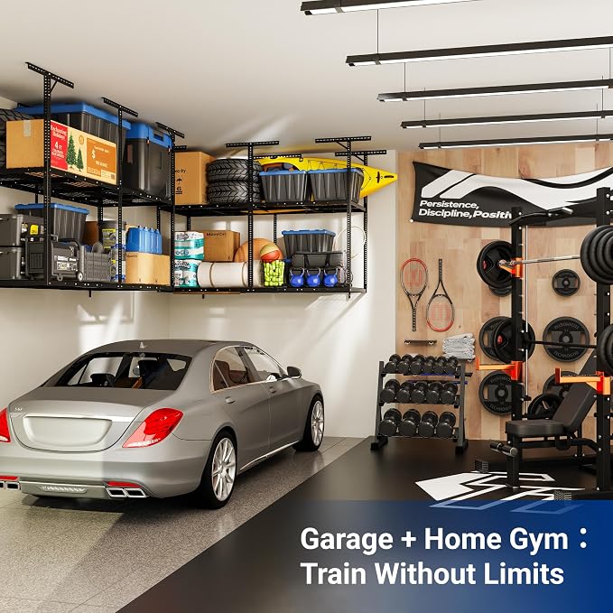 FLEXIMOUNTS 3x8 2-Tier Overhead Garage Storage Rack – Adjustable Heavy Duty - Image 7