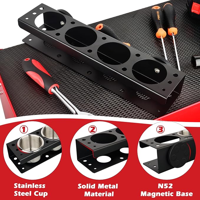 ULIBERMAGNET Power Tool Organizer Rack, Magnetic Heavy Duty Spray Bottle Holder - Image 2