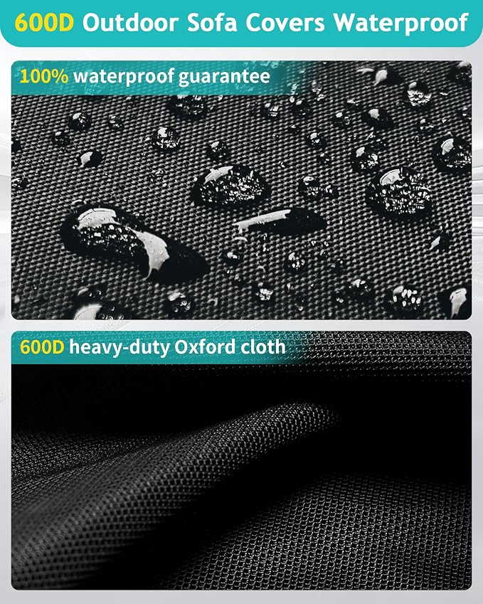 Outdoor Sofa Cover, Waterproof Patio Furniture Cover 80W x 42D x 33H inches - Image 4