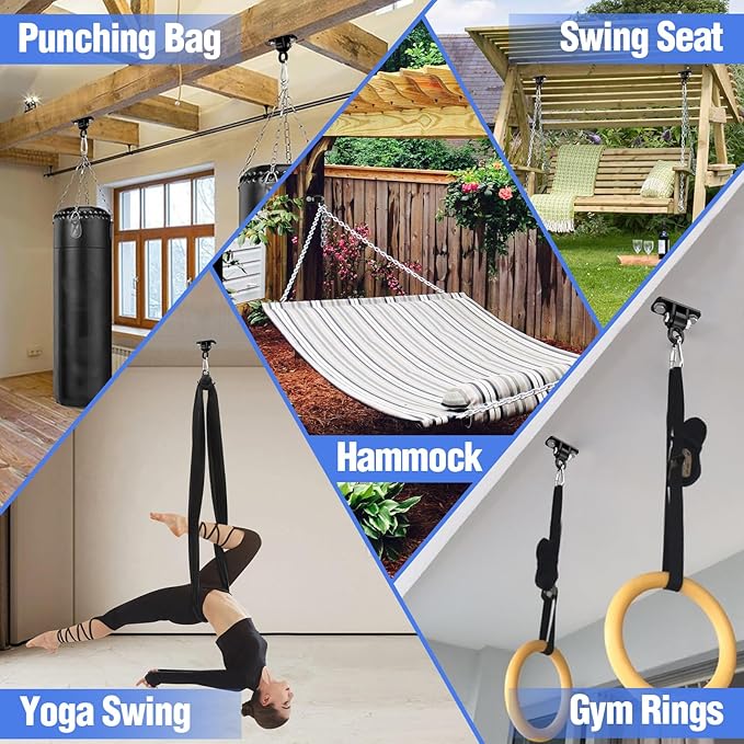 BETOOLL Swing Hangers with Bearing, Heavy Duty Porch Swing Hanging Kit - Image 6