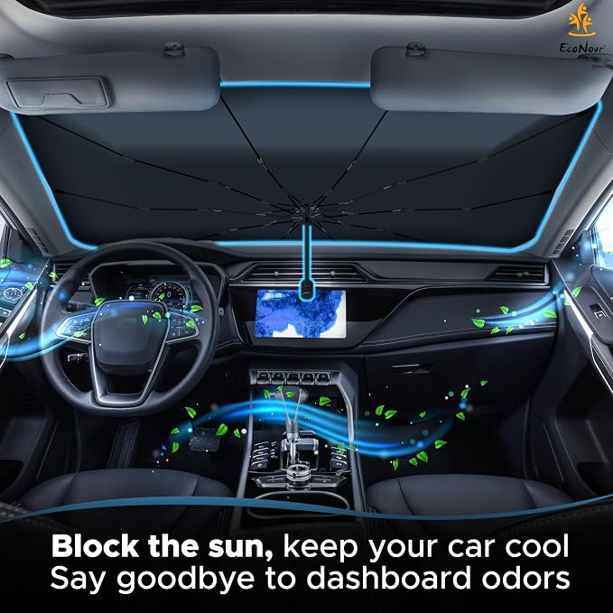 EcoNour Adjustable Car Windshield Umbrella Sun Shade | Foldable UV Protection - Image 6