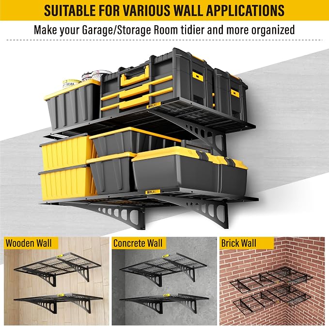 2x3ft Adjustable Rail Wall Garage Storage Shelf, - Image 7