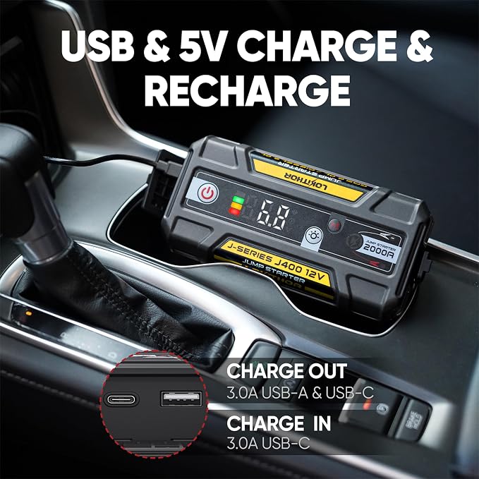 J400 Jump Starter with ConnectMax Tech, 2000A 12V Battery Jumper Starter - Image 7