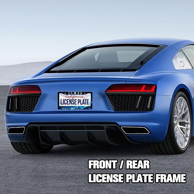 Personalized License Plate Frame Moon Phase Mountains Stainless Steel Accessory - Image 7