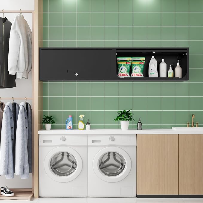 Metal Storage Cabinet Black Wall Cabinets - Image 9
