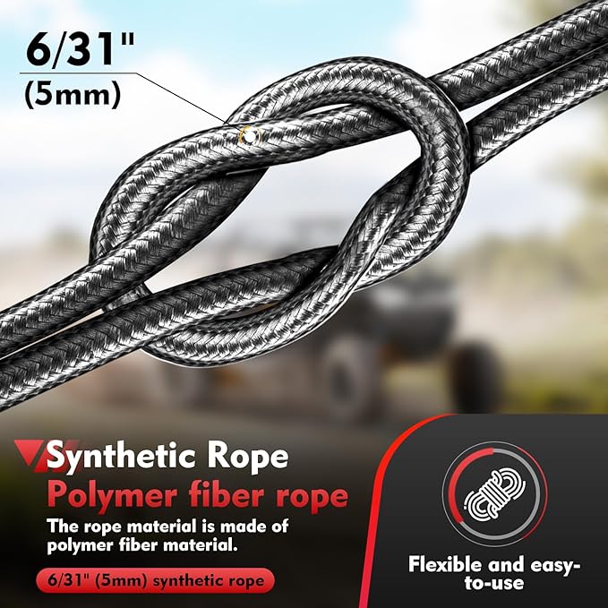 Portable Drill Winch of 1000 Lbs, Rotate The Hook 360 Degrees, - Image 5