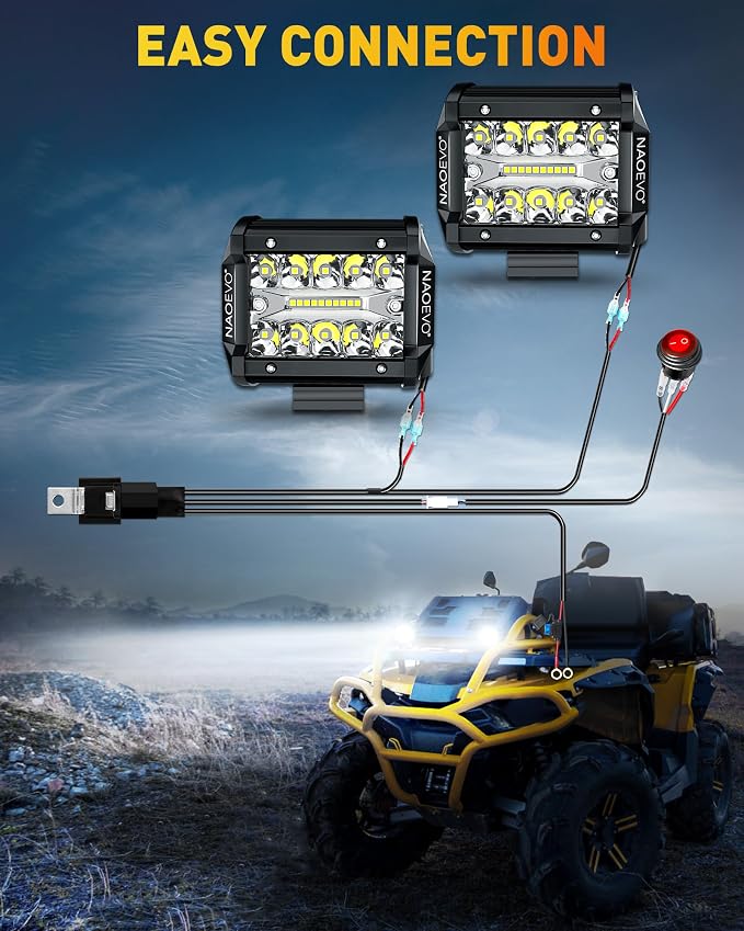 NAOEVO 4 Inch LED Pod Lights, Spot Flood LED Fog/Driving/Off Road Lights - Image 7