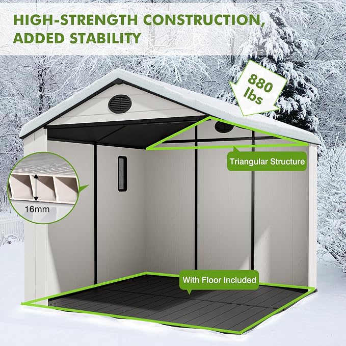 COOS BAY Resin Outdoor Storage Shed - Image 6