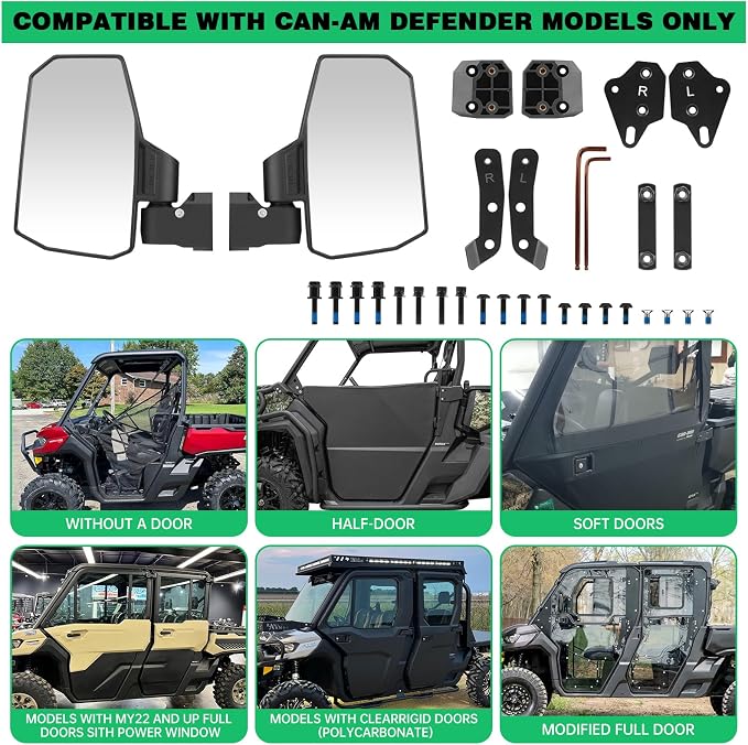 Defender Side Mirrors, The Spring Back Feature Allows Easy Reset After Fold - Image 2
