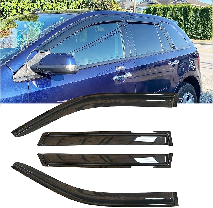 4pcs Original Shatterproof Outside Mount Style Sun Rain Guard Durable Side by Deebior