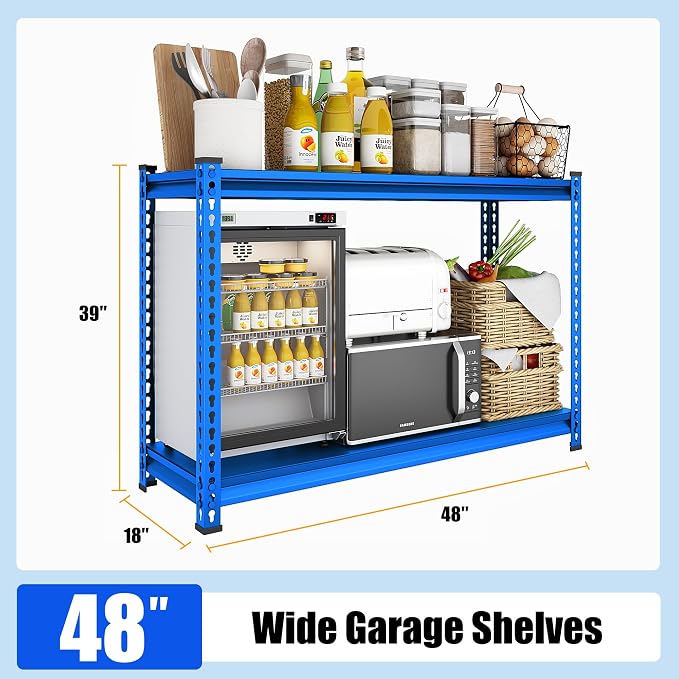 48" W Garage Shelving Heavy Duty, 1000LBS Loads Adjustable Garage Storage - Image 3