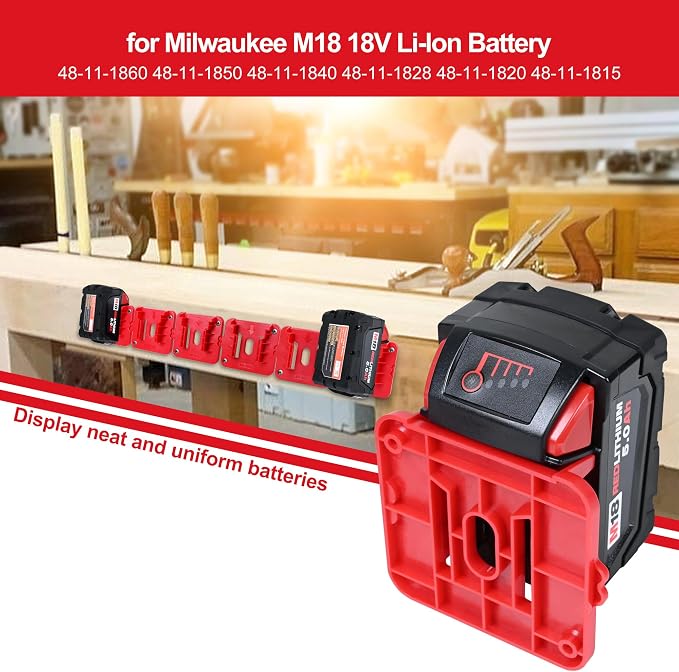 12 Pack Battery Holder for Milwaukee M18 18V Battery Mounts Dock Holder Fit for - Image 2