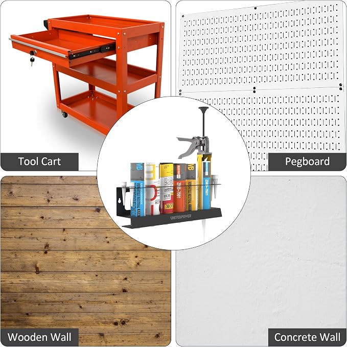 UNITEDPOWER Caulking Gun Holder, Wall Mount Hand Caulking Gun Storage Rack - Image 7