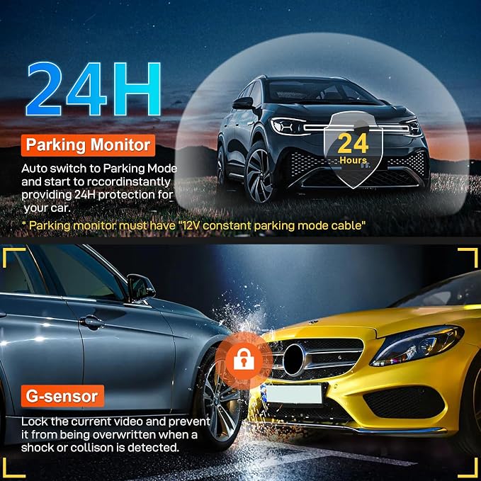 Front 4K & Rear 1080P Dash Cam Custom fit - Image 9
