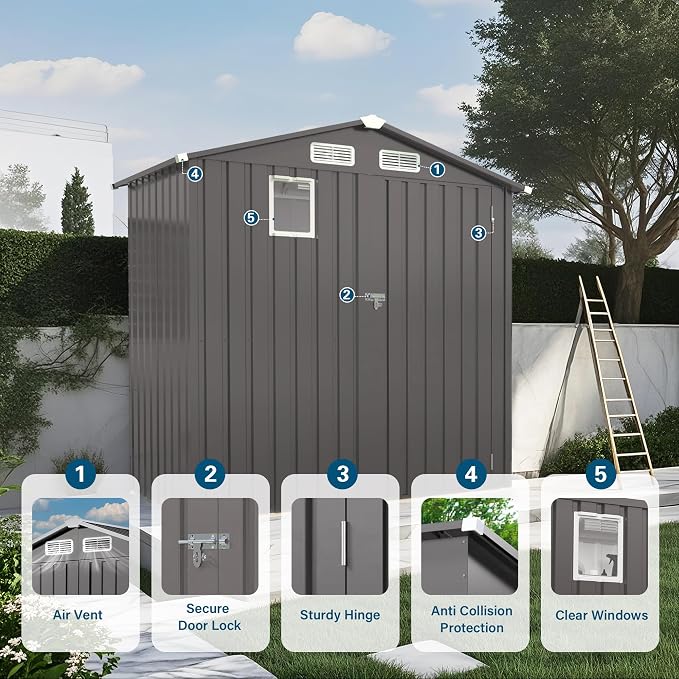 6X3.5 FT Outdoor Storage Shed - Image 4