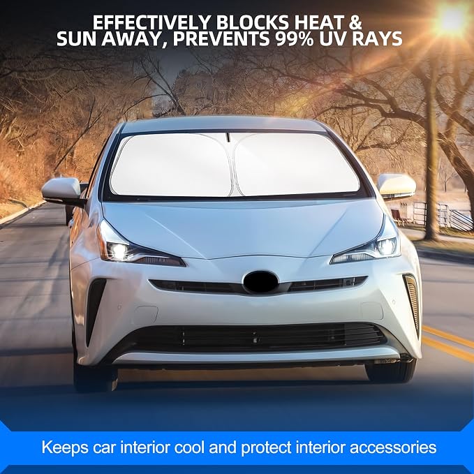 Windshield Sun Shade for Toyo-ta Prius 2016-2022 Foldable Sunshade Custom Fit - Image 7