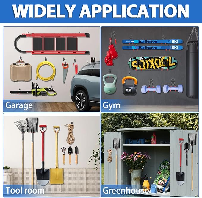 Garage Hooks 14PC, Shed Organizer - Image 6