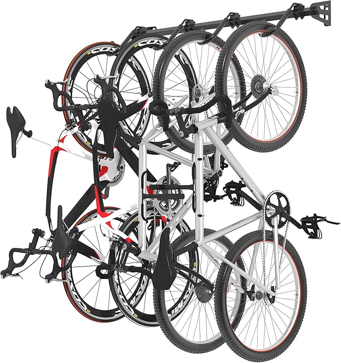FLEXIMOUNTS 4 Bike Storage Rack, Heavy Duty Wall Mount Hanger by FLEXIMOUNTS