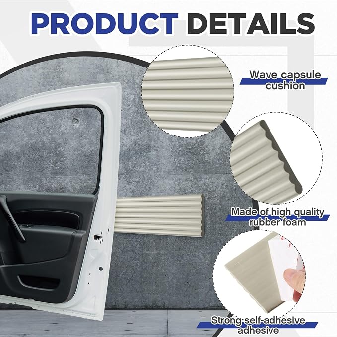 Garage Wall Protector 3.15in x 10ft Self-Adhesive Rubber Bumper Protectors Strip - Image 3