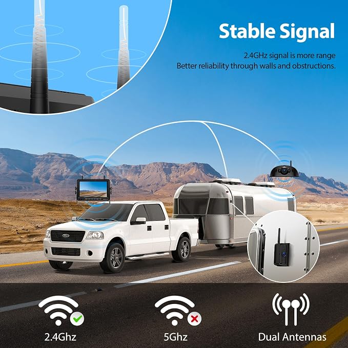 3-Camera Wireless RV Backup Camera System - Image 3