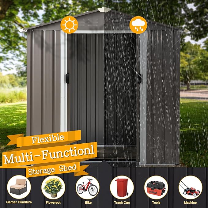 Shintenchi 6x4 FT Outdoor Storage Shed - Image 4