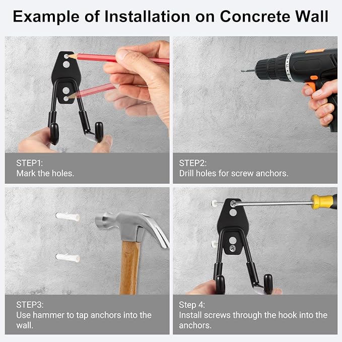 Garage Hook Heavy Duty Wall Storage Hangers, 24 Pack Garage Storage Hooks Steel - Image 5