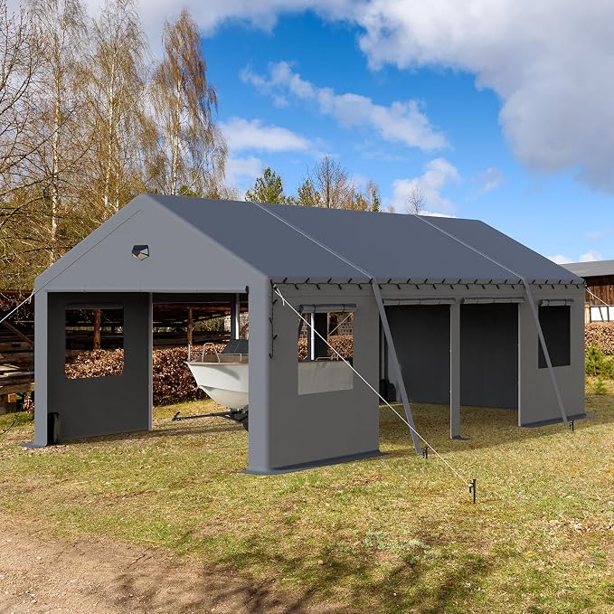 13x25 Carport, Heavy Duty Carport Canopy Garage - Image 7