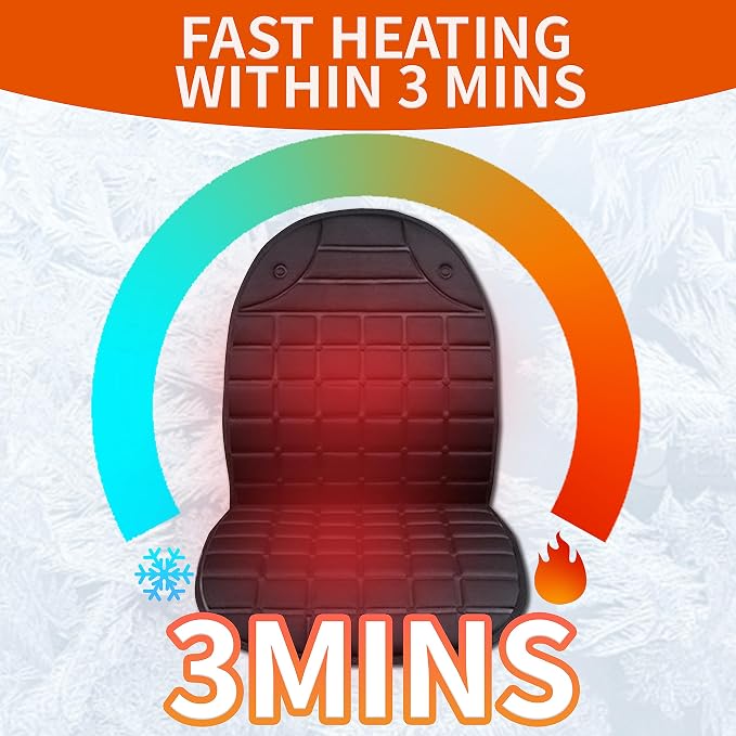 Heated Seat Covers, 2 Fast Heating Models Heated Seat Cushion Black - Image 2