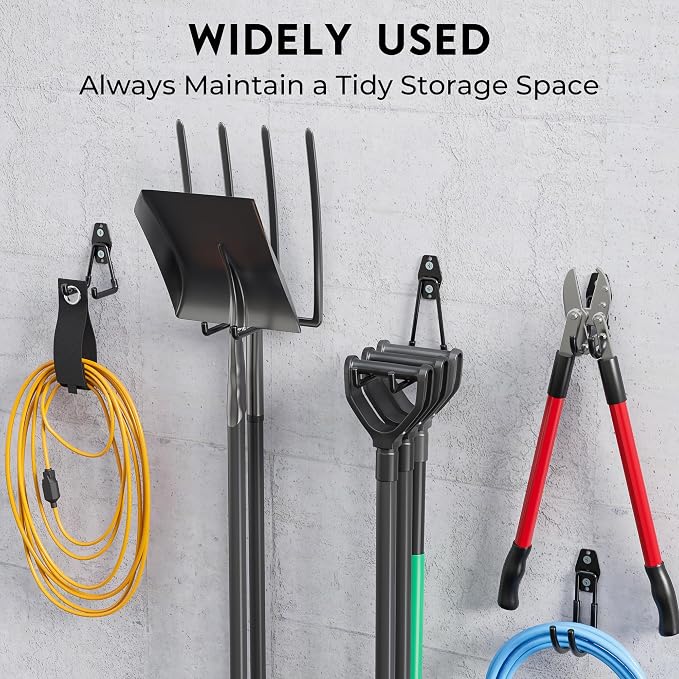 BONTEC Heavy Duty Garage Hooks, Anti-Slip Coated Black Steel - Image 3
