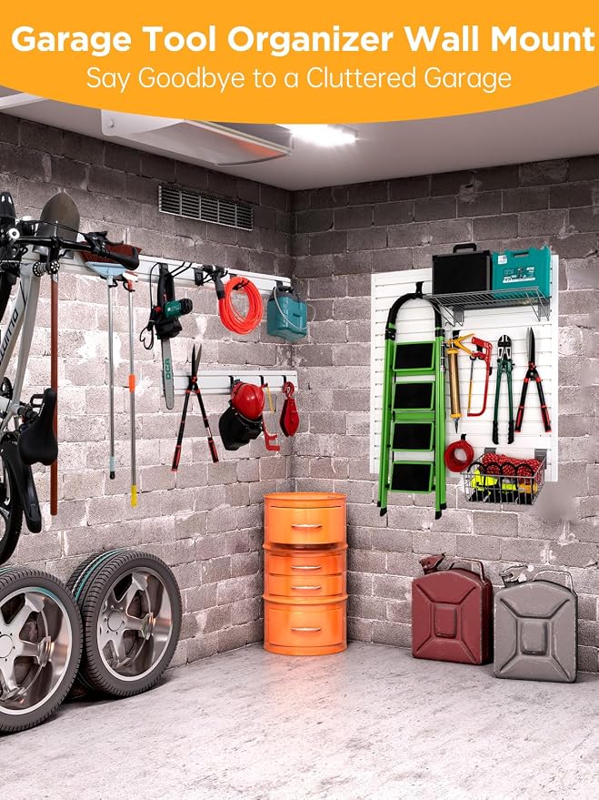 Slat Wall Paneling Garage Tool Organizer Wall Mount 4 Pack - Image 5