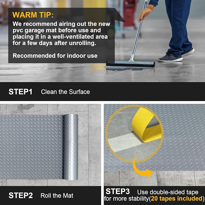 7.5x25 FT Garage Floor Mat, 2.8mm Thickened Flooring Roll - Image 7