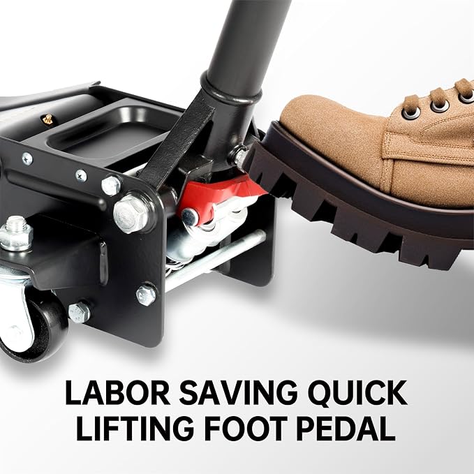 3-Ton Low-Profile Dual Pistons Heavy-Duty Steel Racing Floor Jack - Image 5