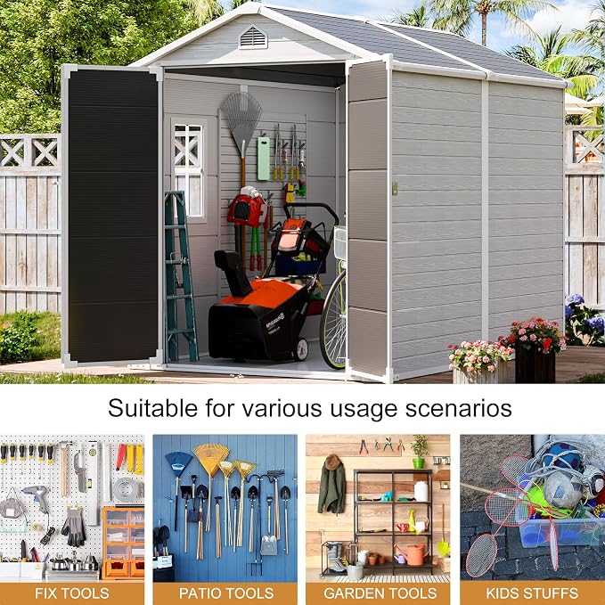 Restland 8x6 FT Resin Storage Shed - Image 9