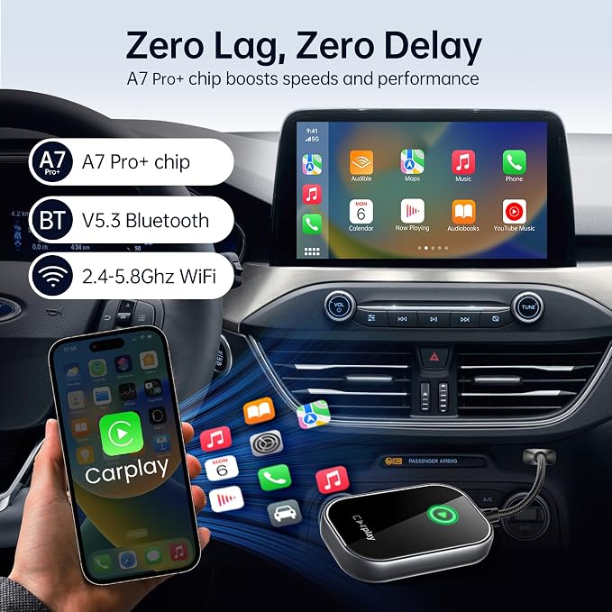 Wireless CarPlay Adapter, Converts Wired to Wireless CarPlay Dongle - Image 4