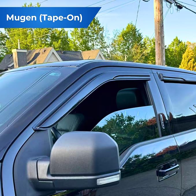 KPY Window Visor Rain Guard for 2015-2025 Ford F150 SuperCrew, Tape-On - Image 3