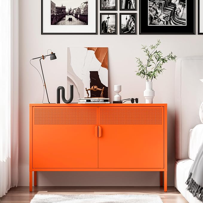 2 Door Accent Cabinet, 2-Tier Shelf, Music Studio by Washsemba