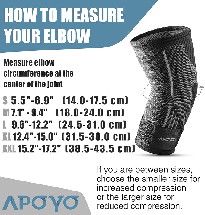 APOYO Elbow Brace for Tendonitis and Tennis Elbow, Elbow Compression Sleeve - Image 4